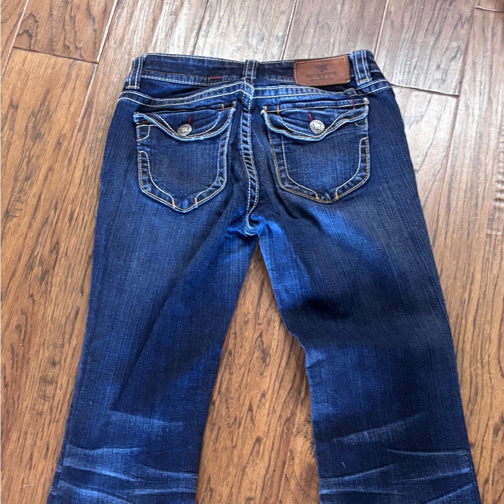 Buckle Dark Blue Boot Cut Jeans